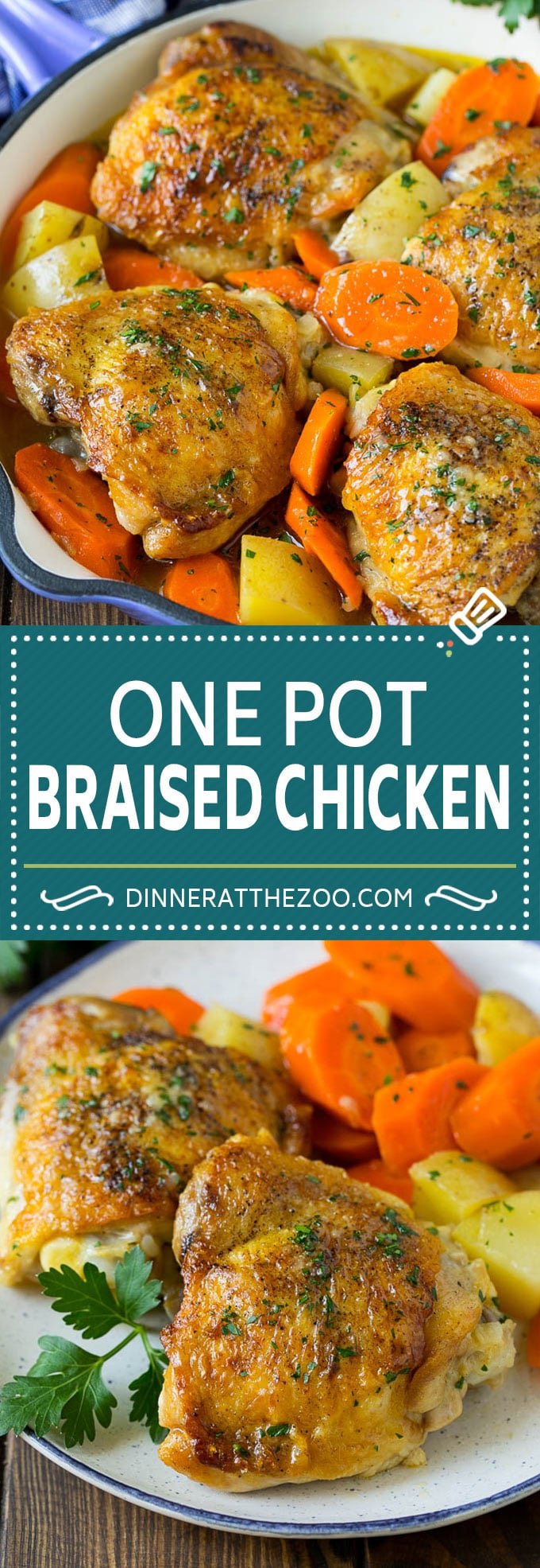 Braised Chicken with Carrots and Potatoes Recipe | One Pot Meal | Chicken with Potatoes #chicken #chickenthighs #onepot #potatoes #carrots #dinner #bajap