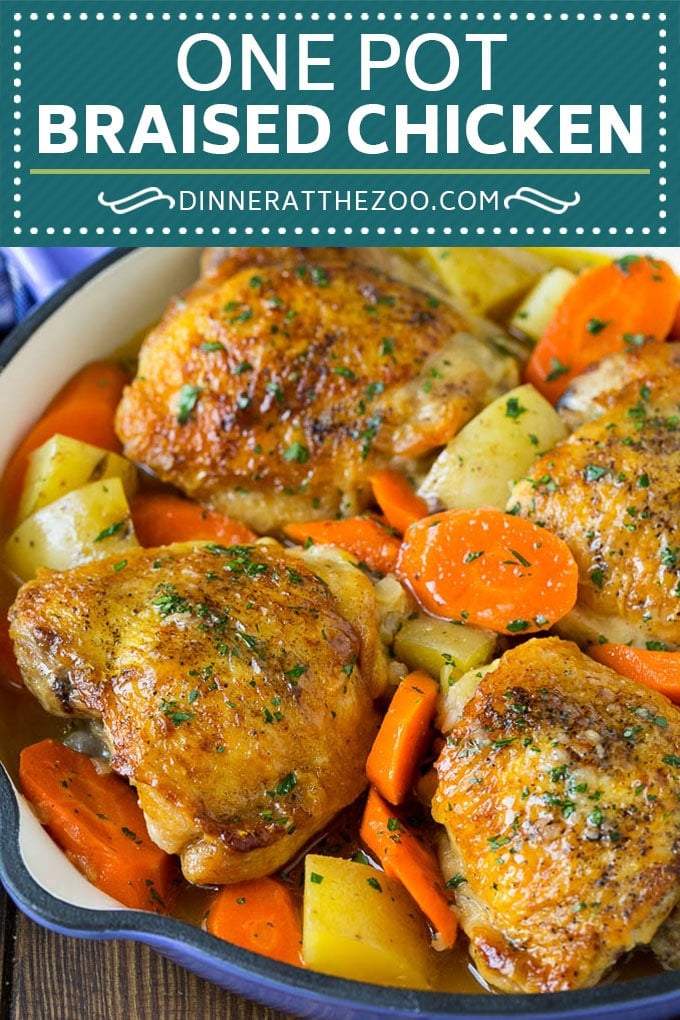 Braised Chicken with Carrots and Potatoes Recipe | One Pot Meal | Chicken with Potatoes #chicken #chickenthighs #onepot #potatoes #carrots #dinner #bajap