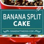 Banana Split Cake Recipe | No Bake Cake | Banana Split Dessert #banana #chocolate #nobake #cake #cheesecake #bajap