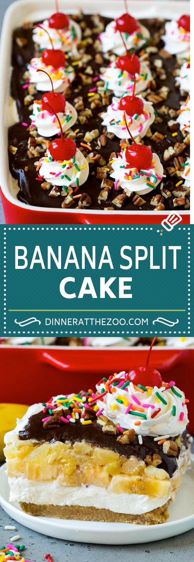 Banana Split Cake Recipe | No Bake Cake | Banana Split Dessert #banana #chocolate #nobake #cake #cheesecake #bajap