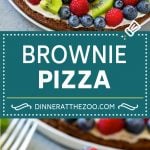 Brownie Pizza Recipe | Fruit Pizza | Dessert Pizza #brownie #pizza #chocolate #fruit #dessert #bajap