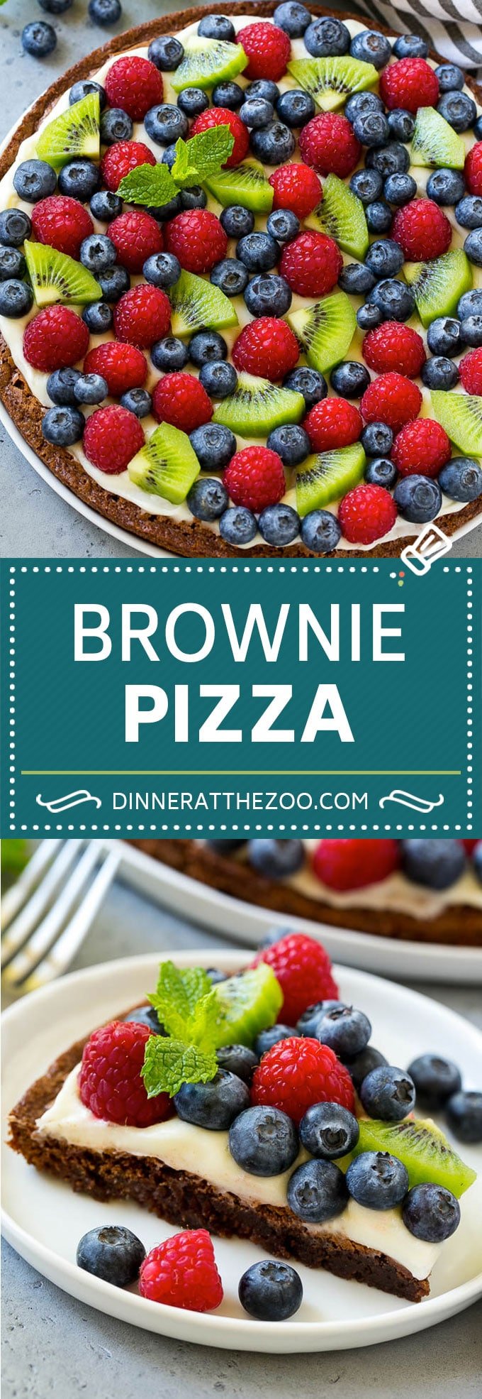 Brownie Pizza Recipe | Fruit Pizza | Dessert Pizza #brownie #pizza #chocolate #fruit #dessert #bajap