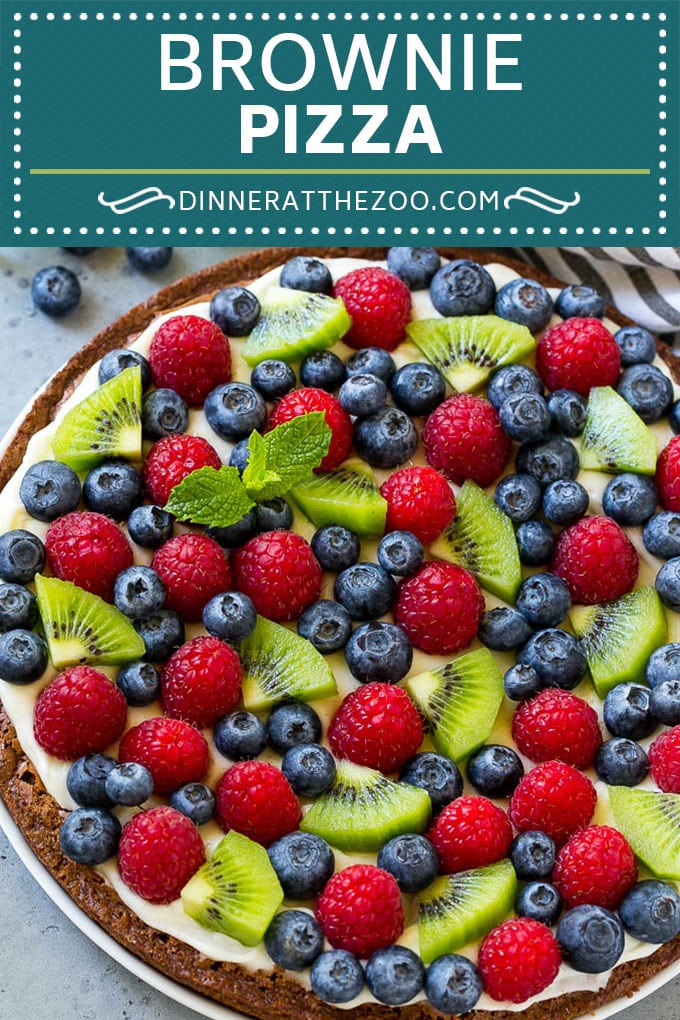Brownie Pizza Recipe | Fruit Pizza | Dessert Pizza #brownie #pizza #chocolate #fruit #dessert #bajap
