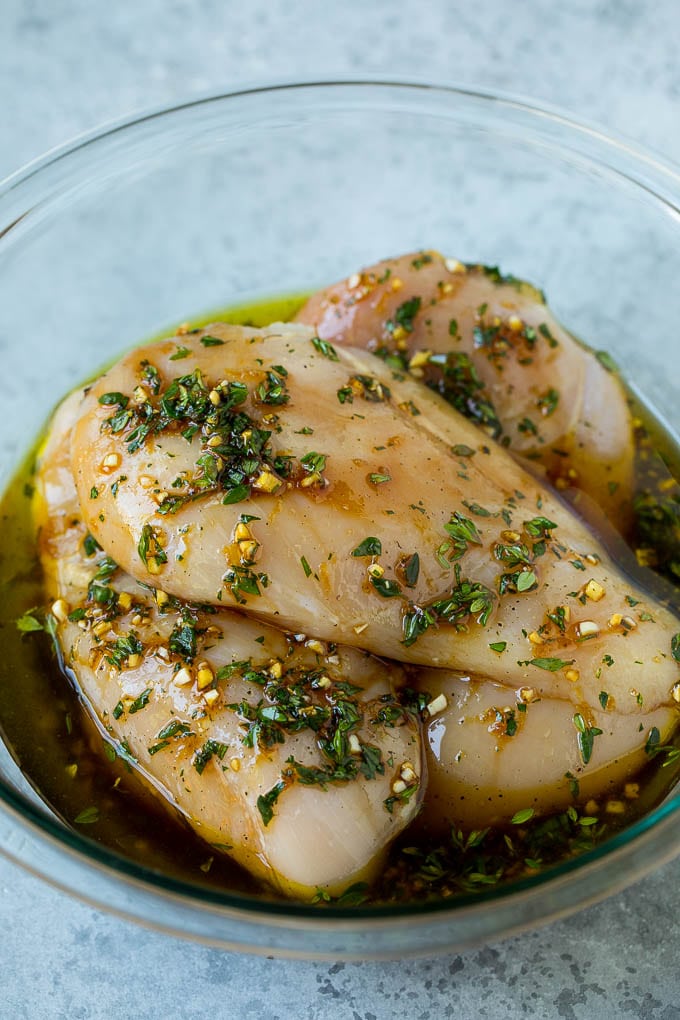 Grilled Chicken Breast Recipe | Marinated Chicken Breast | Chicken Marinade #chicken #grilling #marinade #summer #dinner #bajap Chicken breasts coated in garlic, herbs, lemon, soy sauce and olive oil.