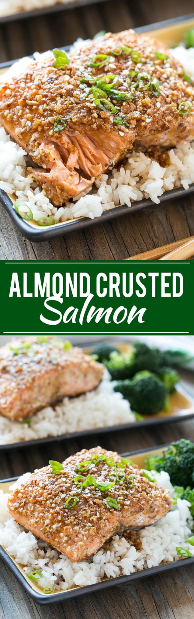 Almond Crusted Salmon | Seared Salmon | Asian Salmon #salmon #fish #seafood #almonds #dinner #bajap