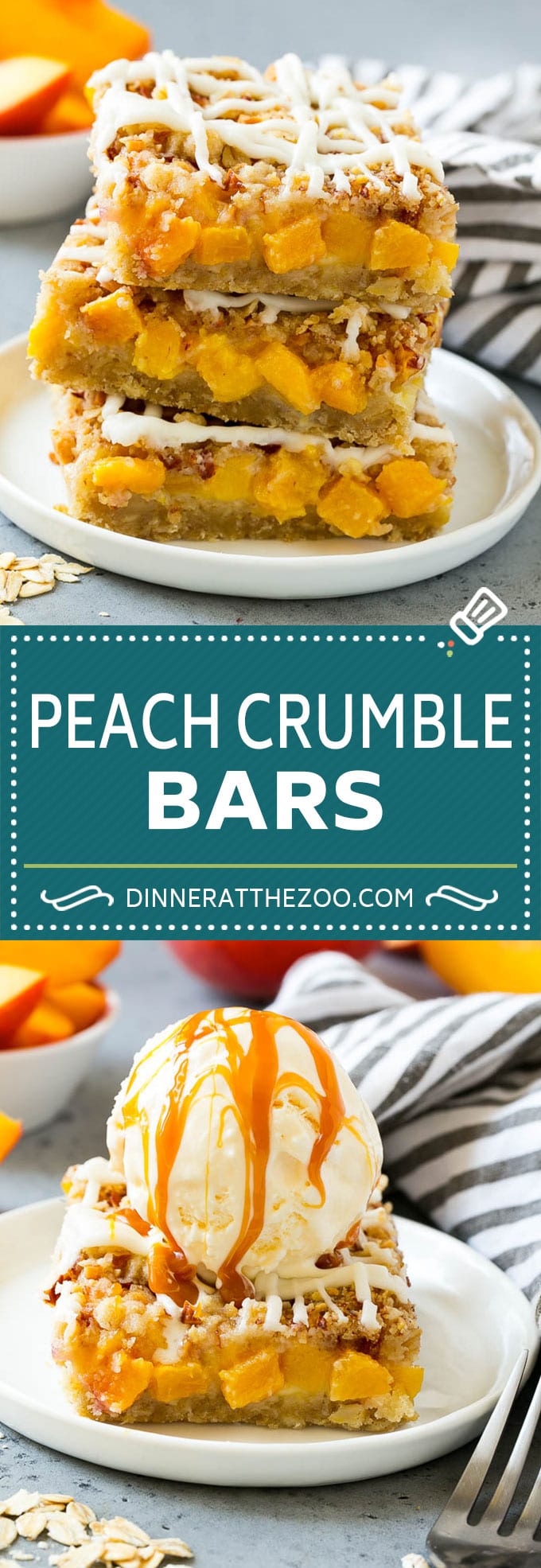 Peach Crumble Bars | Peach Bars | Peach Dessert #peaches #dessert #sweets #baking #bajap