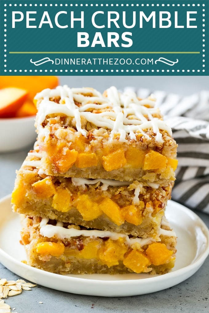 Peach Crumble Bars | Peach Bars | Peach Dessert #peaches #dessert #sweets #baking #bajap