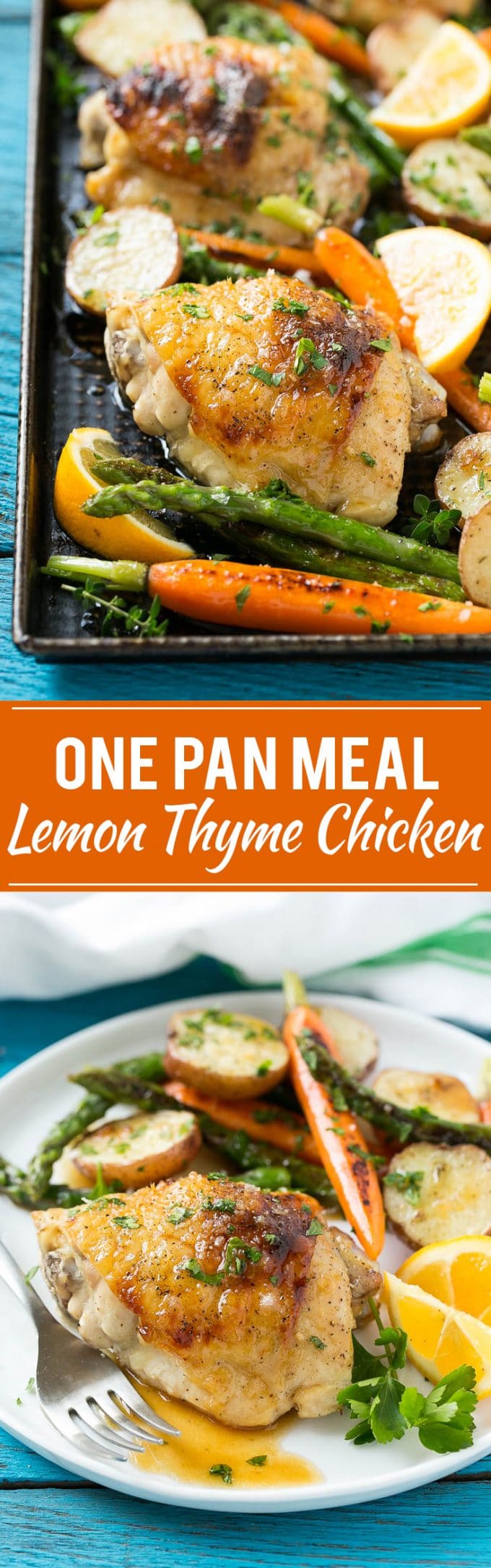 Lemon Thyme Chicken Recipe | Lemon Chicken with Vegetables | Sheet Pan Lemon Chicken #chicken #onepotmeal #carrots #potatoes #asparagus #dinner #bajap