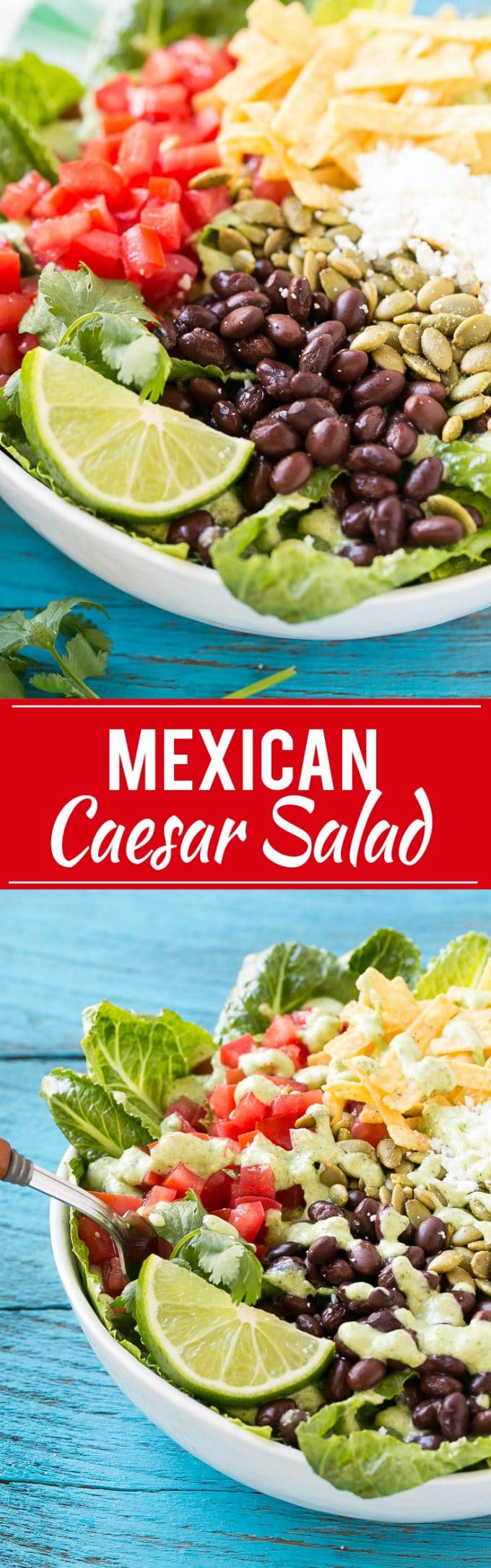 Mexican Caesar Salad Recipe | Caesar Salad | Mexican Salad #salad #beans #lunch #dinner #bajap