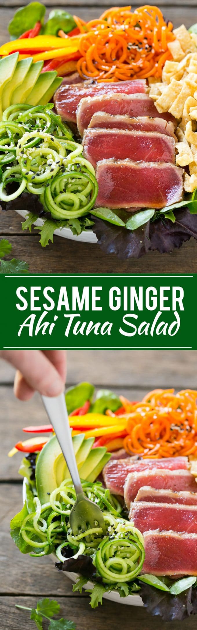 Ahi Tuna Salad with Sesame Ginger Dressing Recipe | Tuna Salad | Seafood Salad #ahi #tuna #salad #dinner #lunch #bajap