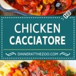 Chicken Cacciatore Recipe | Italian Chicken #chicken #peppers #mushrooms #olives #dinner #bajap