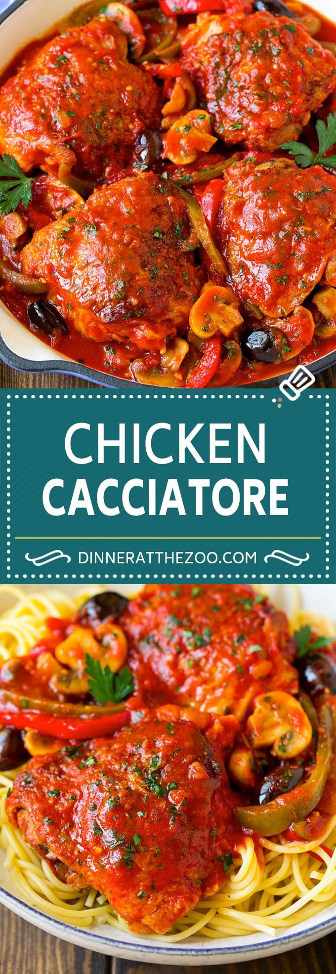 Chicken Cacciatore Recipe | Italian Chicken #chicken #peppers #mushrooms #olives #dinner #bajap