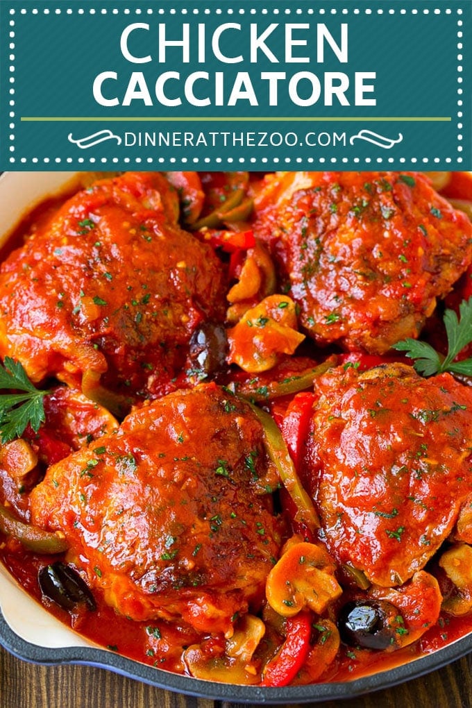 Chicken Cacciatore Recipe | Italian Chicken #chicken #peppers #mushrooms #olives #dinner #bajap