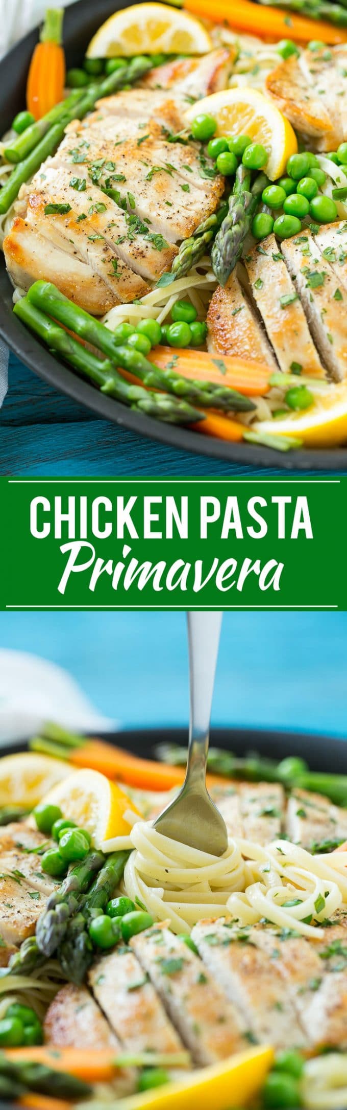 Chicken Primavera Recipe | Chicken Pasta | Vegetable Pasta #chicken #pasta #asparagus #carrots #peas #spring #dinner #bajap