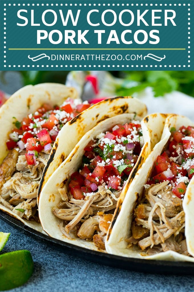 Pork Tacos Recipe | Slow Cooker Tacos #tacos #pork #slowcooker #crockpot #salsa #dinner #bajap