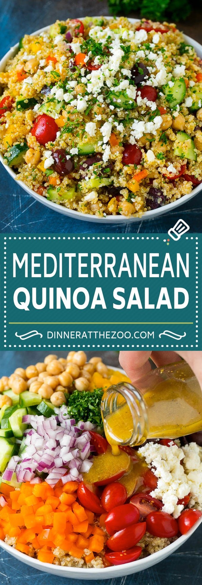 Mediterranean Quinoa Salad Recipe | Healthy Quinoa Salad | Chopped Salad #quinoa #healthy #cleaneating #lunch #dinner #bajap