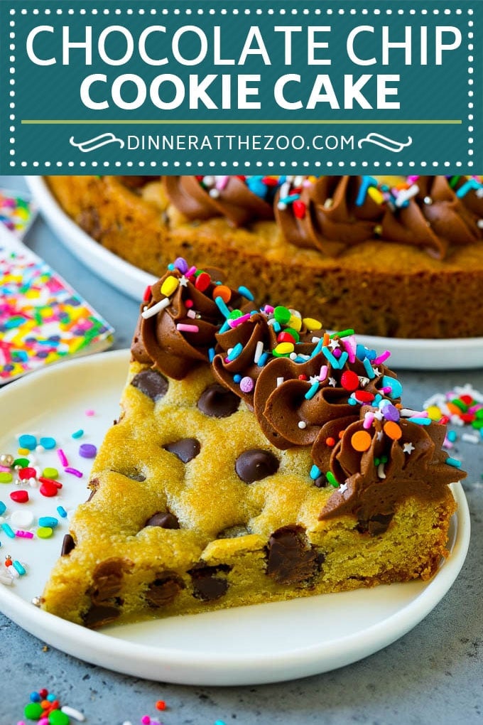 Cookie Cake Recipe | Chocolate Chip Cookie Cake #cookies #cake #chocolate #dessert #bajap #sprinkles