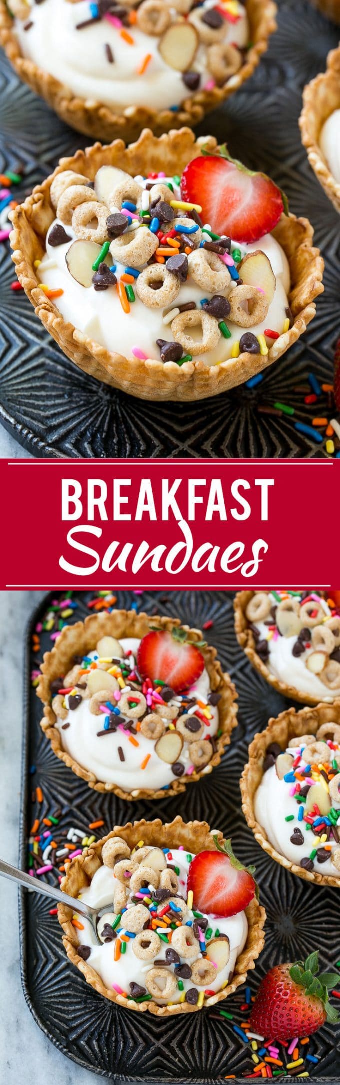 Breakfast Sundaes | Kids Breakfast Idea #breakfast #yogurt #cereal #banana #bajap