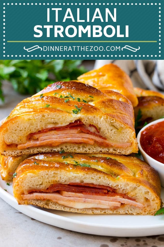 Stromboli Recipe | Italian Stromboli #pepperoni #cheese #ham #dinner #bajap