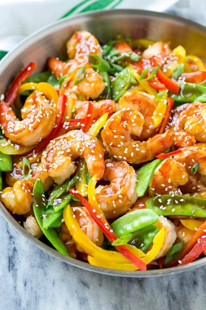 Teriyaki Shrimp Stir Fry Recipe | Shrimp Stir Fry | Healthy Stir Fry #shrimp #teriyaki #vegetables #stirfry #dinner #bajap Teriyaki shrimp stir fry with shrimp, snow peas and peppers in a homemade sauce.