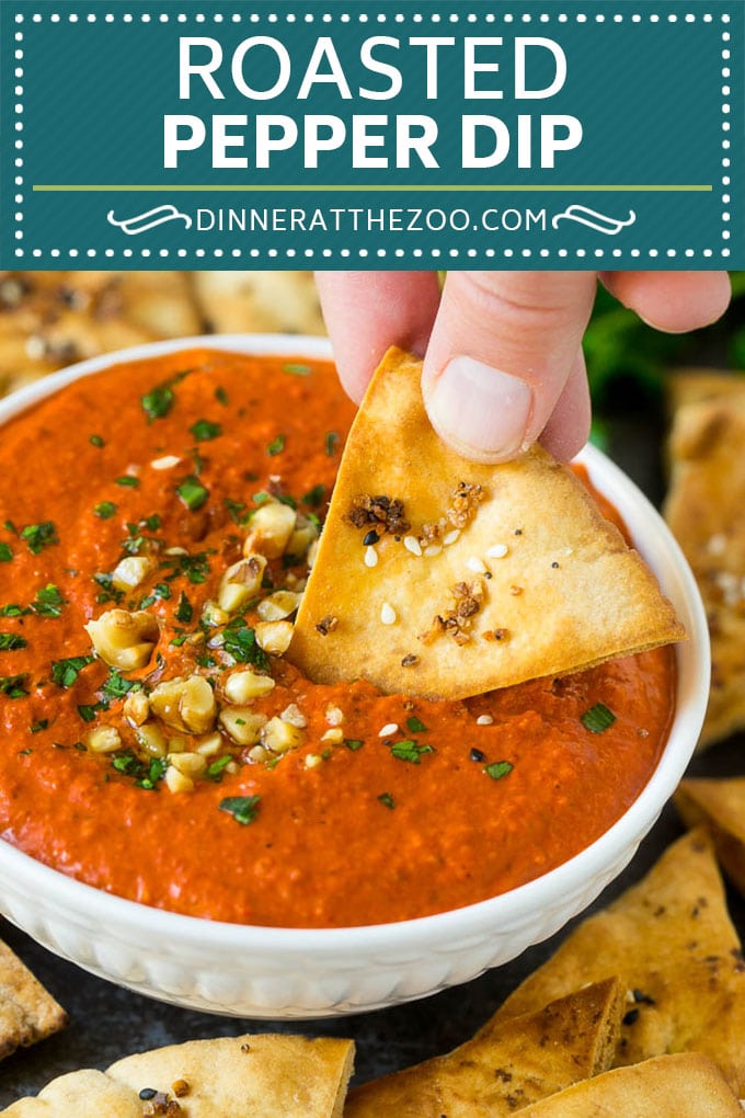 Roasted Red Pepper Dip | Muhammara Dip | Middle Eastern Dip #bellpeppers #walnuts #dip #appetizer #bajap