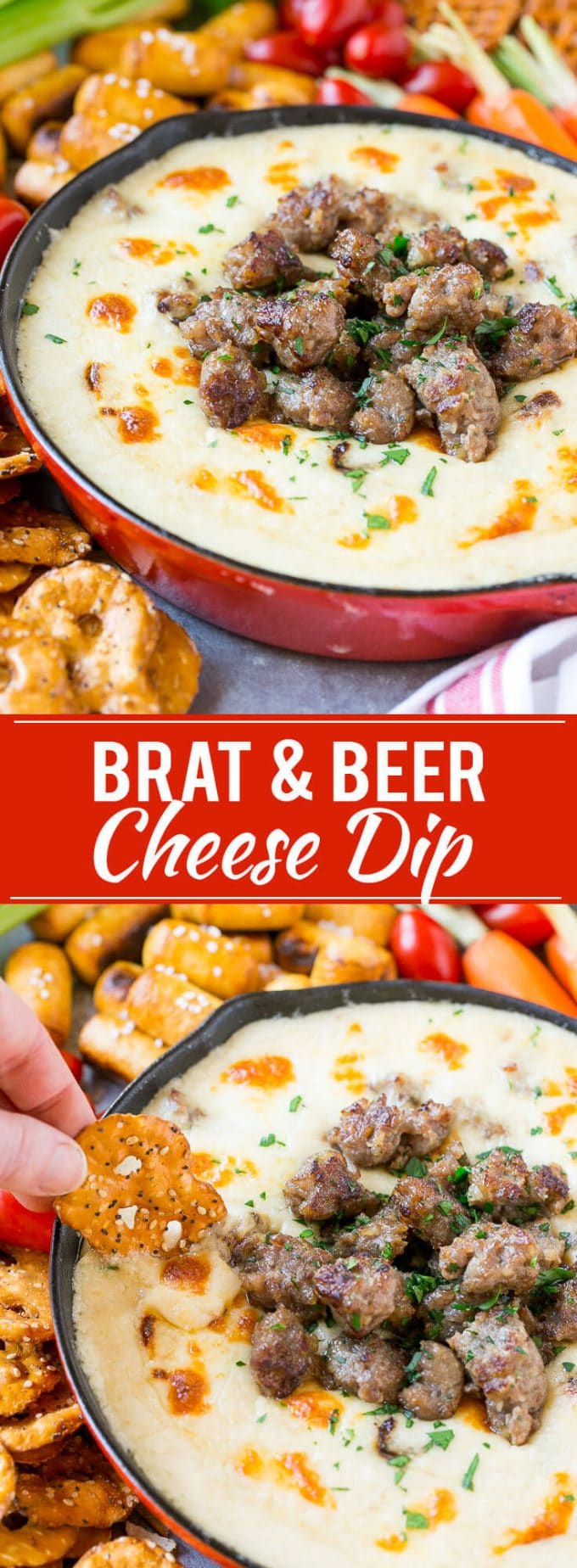 Brat & Beer Cheese Dip Recipe | Beer Cheese Dip | Cheese Dip | Easy Appetizer #beer #cheese #dip #sausage #appetizer #bajap
