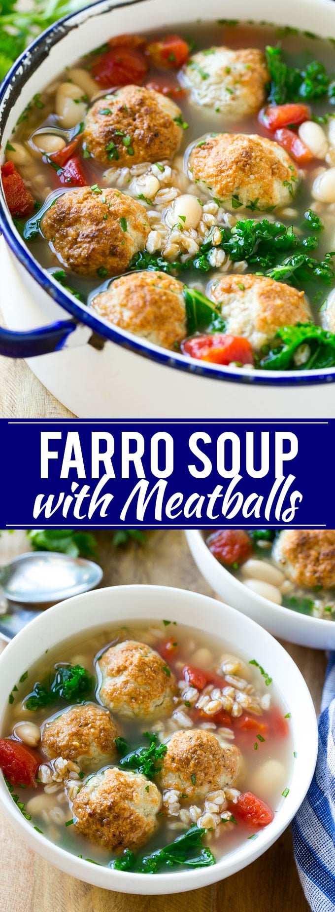 Farro Soup with Meatballs Recipe | Farro Recipe | Meatball Soup | Healthy Soup Recipe #soup #healthy #meatballs #farro #dinner #bajap