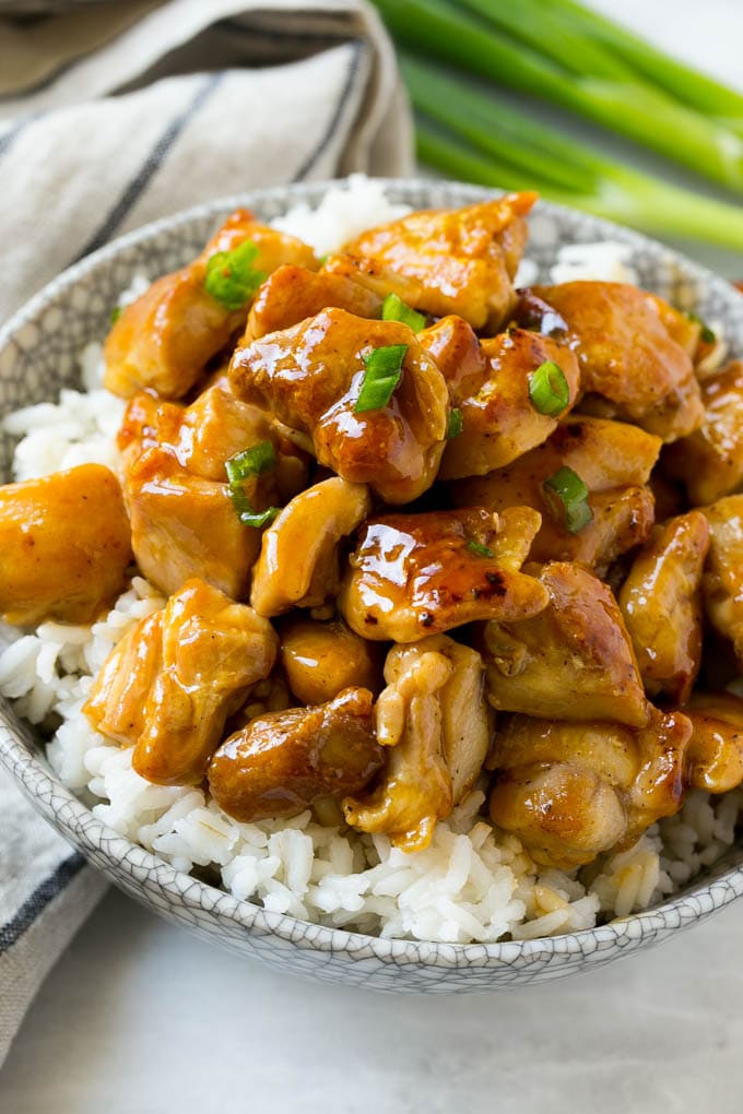Bourbon Chicken | Sauteed Chicken | Chicken Stir Fry | Easy Chicken Recipe #chicken #dinner #bajap Sweet and savory chicken served over a bowl of rice.