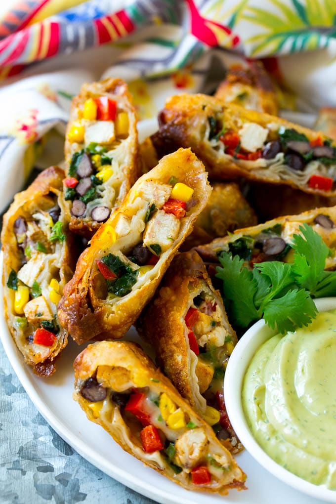 Southwestern Egg Rolls Recipe | Easy Egg Roll Recipe | Mexican Appetizer | Egg Roll Recipe | Southwest Egg Rolls #eggrolls #appetizer #chicken #snack #bajap Southwestern egg rolls filled with chicken, beans, peppers, corn and cheese.