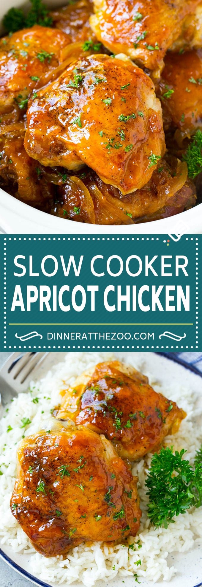 Slow Cooker Apricot Chicken #chicken #apricot #slowcooker #crockpot #dinner #bajap