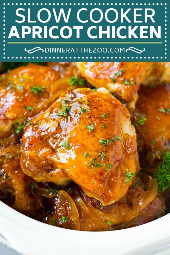 Slow Cooker Apricot Chicken #chicken #apricot #slowcooker #crockpot #dinner #bajap