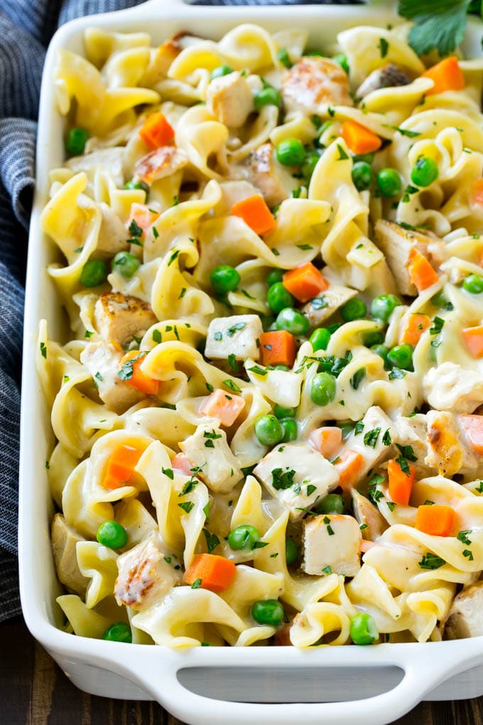 Chicken Noodle Casserole Recipe | Creamy Chicken Casserole | Cream of Chicken Soup Casserole | Noodle Casserole #casserole #chicken #noodles #dinner #pasta #bajap This easy and comforting chicken noodle casserole is ready in less than an hour.