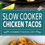 Slow Cooker Chicken Tacos Recipe | Crock Pot Chicken Tacos #tacos #chicken #slowcooker #crockpot #tacotuesday #dinner #bajap