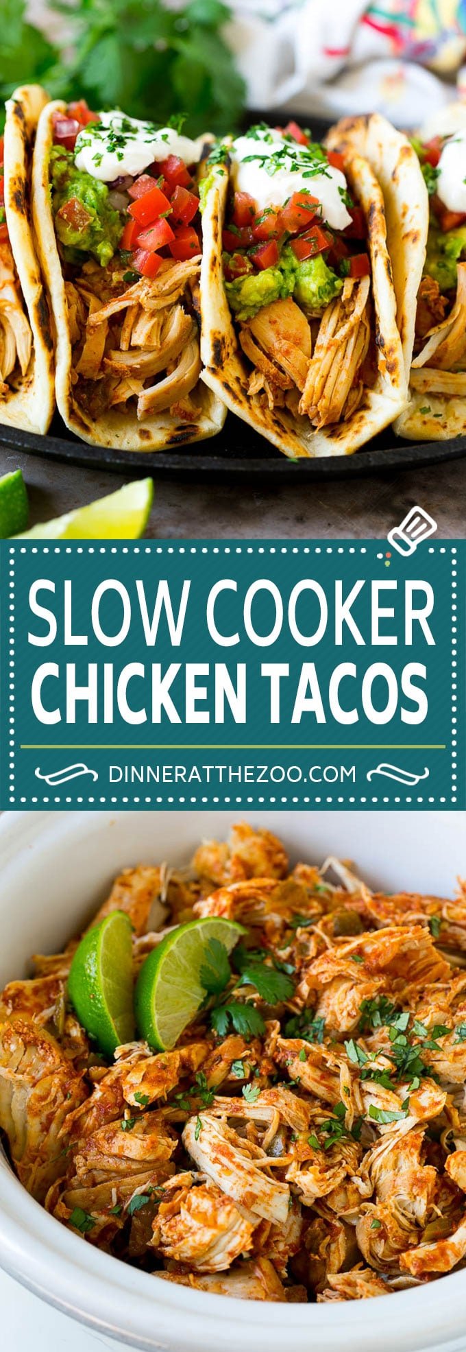 Slow Cooker Chicken Tacos Recipe | Crock Pot Chicken Tacos #tacos #chicken #slowcooker #crockpot #tacotuesday #dinner #bajap