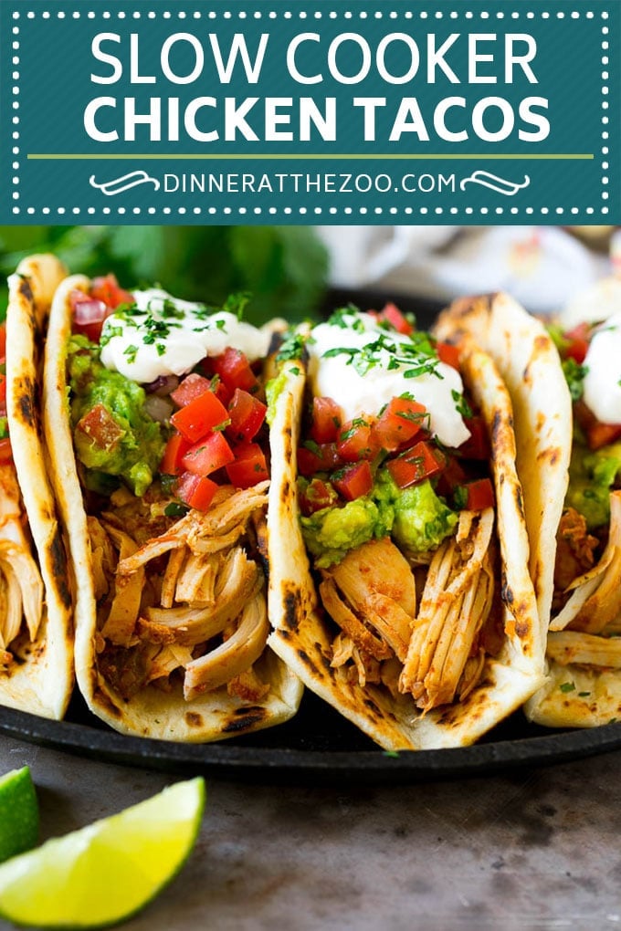 Slow Cooker Chicken Tacos Recipe | Crock Pot Chicken Tacos #tacos #chicken #slowcooker #crockpot #tacotuesday #dinner #bajap
