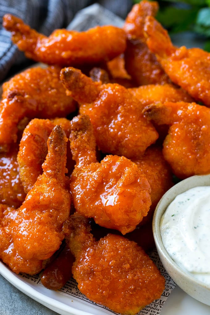 Buffalo Shrimp Recipe | Crispy Buffalo Shrimp | Fried Shrimp | Shrimp Appetizer #shrimp #buffalo #buffaloshrimp #appetizer #friedshrimp #bajap Buffalo Shrimp served with a ranch dipping sauce.