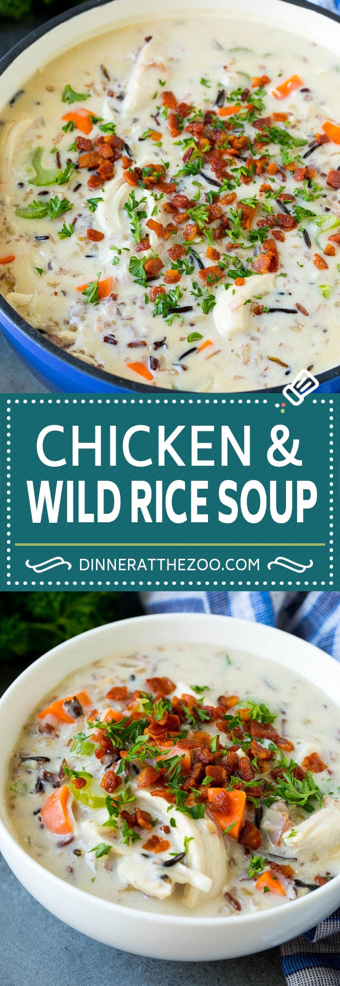 Chicken and Wild Rice Soup Recipe | Creamy Chicken Soup #chicken #rice #soup #bacon #dinner #bajap