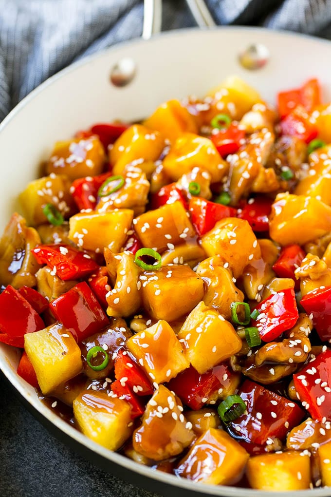 Pineapple Chicken | Hawaiian Chicken | Chicken Stir Fry #pineapple #chicken #dinner #stirfry #bajap A skillet of tropical chicken stir fry.