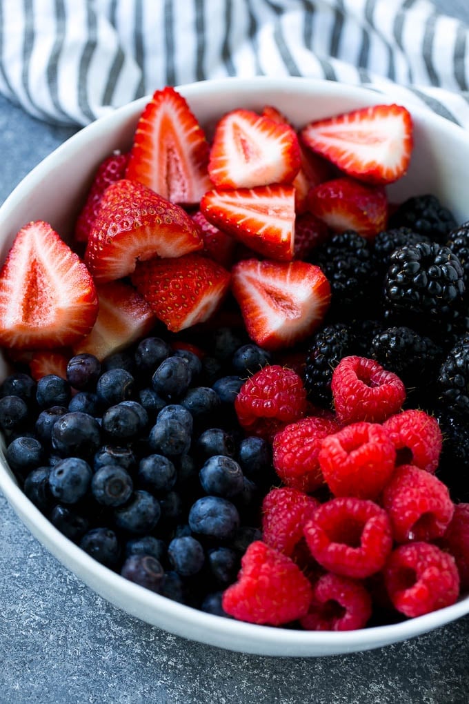 Berry Fruit Salad Recipe | Berry Salad | Summer Berry Salad | Fruit Salad Recipe #berries #fruitsalad #bajap A bowl of blueberries, raspberries, blackberries and strawberries.