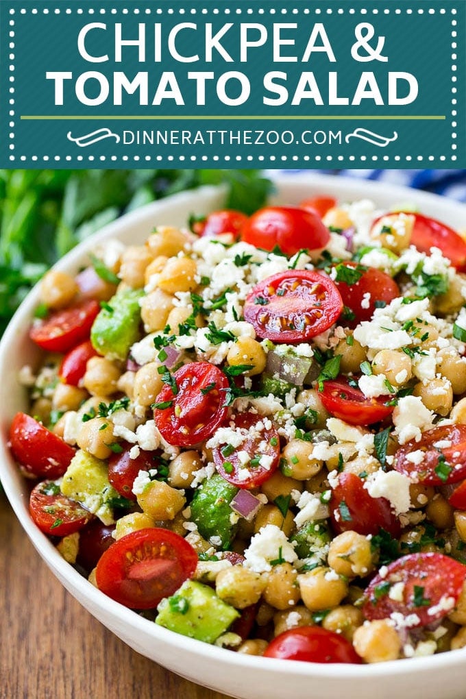 Chickpea Salad Recipe | Chickpea and Tomato Salad | Chickpea Avocado Salad | Summer Salad #salad #summer #recipes #bajap
