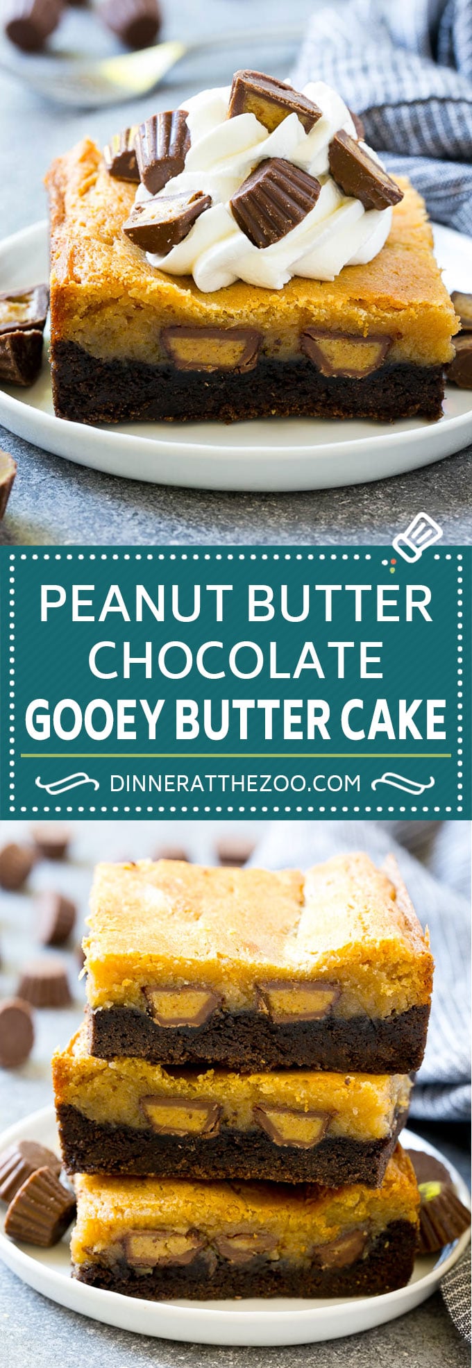 Peanut Butter Chocolate Gooey Butter Cake Recipe | Gooey Butter Cake | Peanut Butter Cake | Chocolate Peanut Butter Cake #cake #butter #peanutbutter #chocolate #dessert #bajap