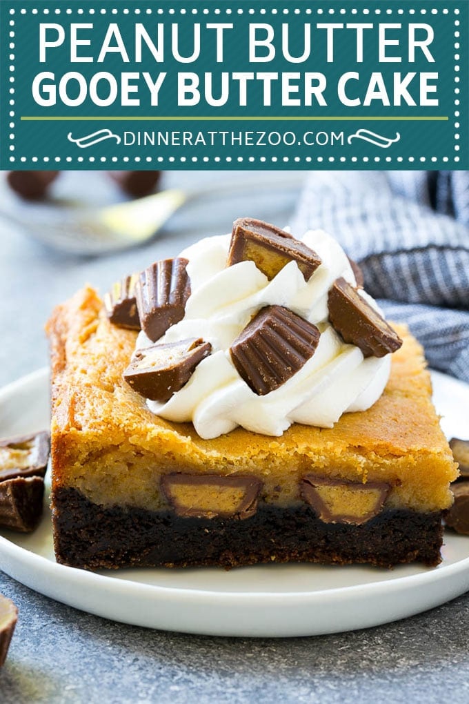 Peanut Butter Chocolate Gooey Butter Cake Recipe | Gooey Butter Cake | Peanut Butter Cake | Chocolate Peanut Butter Cake #cake #butter #peanutbutter #chocolate #dessert #bajap