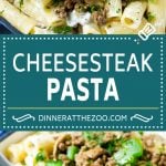 Philly Cheesesteak Pasta | Ground Beef Pasta | Creamy Pasta #phillycheesesteak #beef #pasta #peppers #mushrooms #dinner #bajap