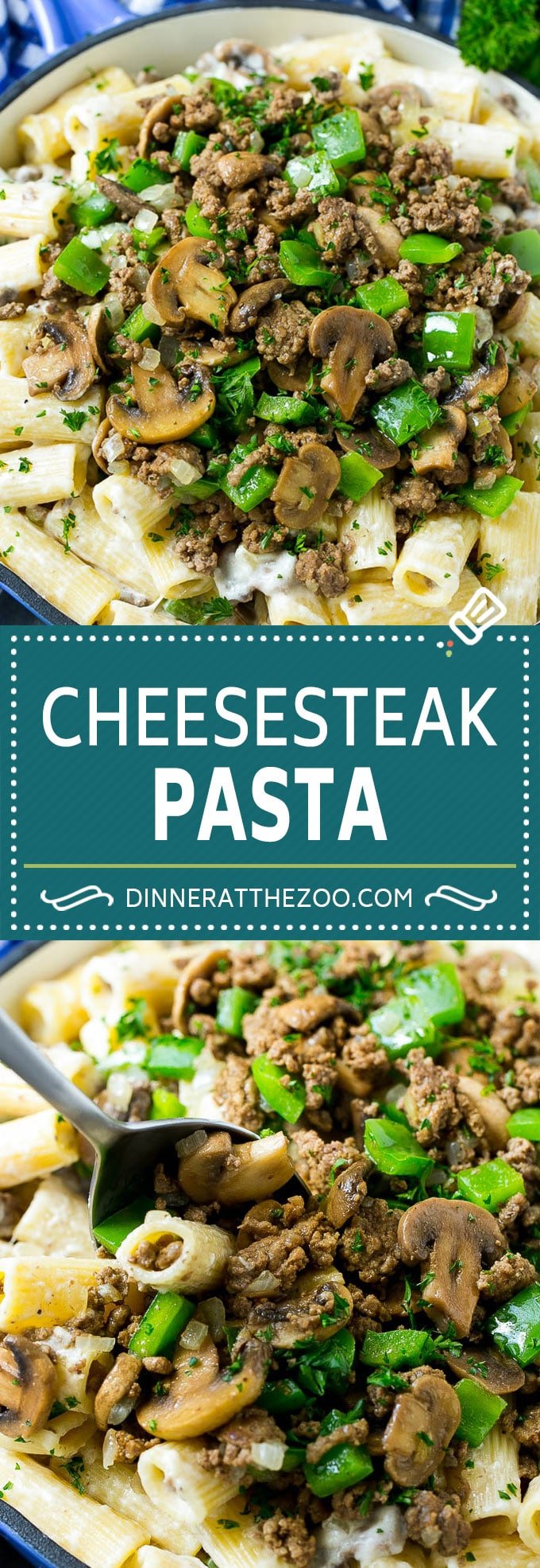 Philly Cheesesteak Pasta | Ground Beef Pasta | Creamy Pasta #phillycheesesteak #beef #pasta #peppers #mushrooms #dinner #bajap