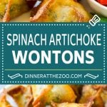 Spinach Artichoke Wontons Recipe | Fried Wontons | Wonton Appetizer #wontons #appetizer #snack #artichoke #spinach #bajap