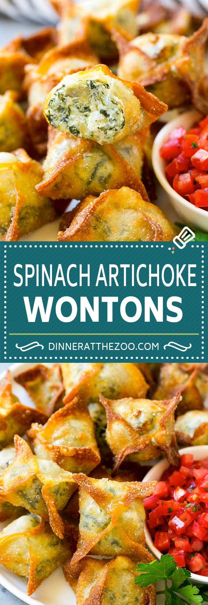 Spinach Artichoke Wontons Recipe | Fried Wontons | Wonton Appetizer #wontons #appetizer #snack #artichoke #spinach #bajap