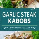 Steak Kabobs Recipe | Beef Kabobs | Grilled Steak | Steak Skewers #beef #steak #kabobs #grilling #garlic #mushrooms #bajap