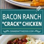 Crack Chicken Recipe | Bacon Ranch Chicken | Slow Cooker Chicken #chicken #ranch #bacon #cheese #slowcooker #crockpot #lowcarb #keto #dinner #bajap