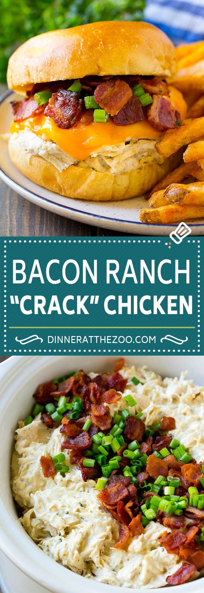 Crack Chicken Recipe | Bacon Ranch Chicken | Slow Cooker Chicken #chicken #ranch #bacon #cheese #slowcooker #crockpot #lowcarb #keto #dinner #bajap