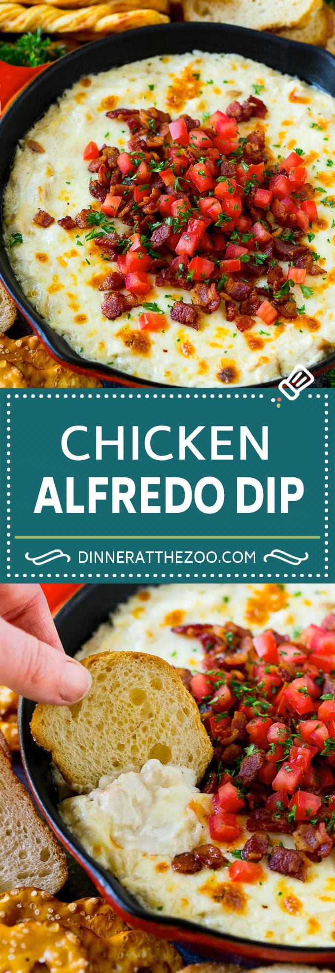 Chicken Alfredo Dip Recipe | Chicken Dip | Cheese Dip #dip #appetizer #chicken #cheese #bajap